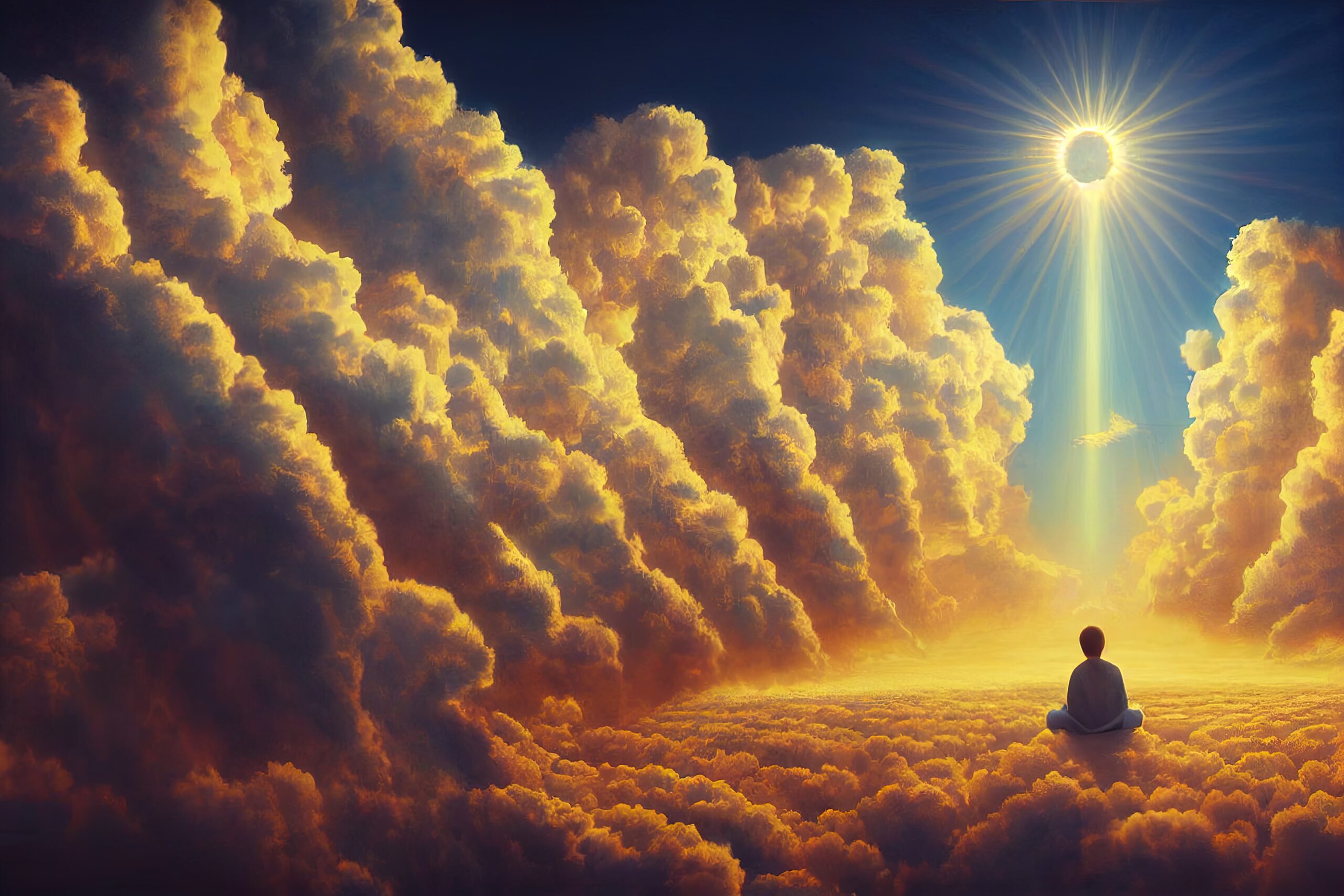 Image illustrating meditation on heaven